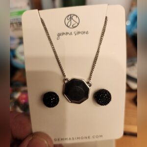 Black necklace and earring set